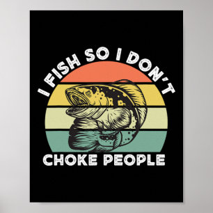 Lustiger Schlangenkopffischfang Retro Ich fische, Poster