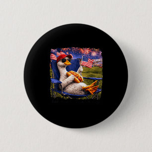 Lustiger schlechter Tag, um eine Hotdog-Gans am 4. Button