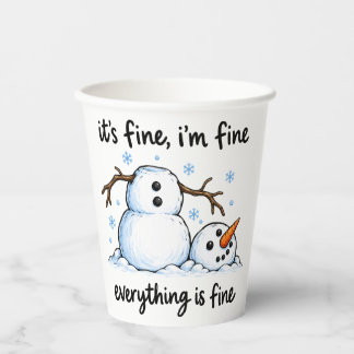 Lustiger Schmelz-Schneemann Winter Humor Pappbecher