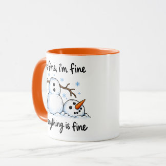 Lustiger Schmelz-Schneemann Winter Humor Tasse