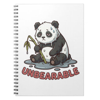 Lustiger schmelzender Panda-Brand-Out-Aufkleber  Notizblock