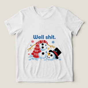 Lustiger schmelzender Schneemann Weihnachtsstres Tri-Blend Shirt