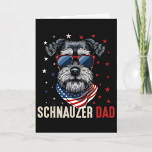 Lustiger Schnauzer-Vater USA Sterne 4. Juli Vatert Karte