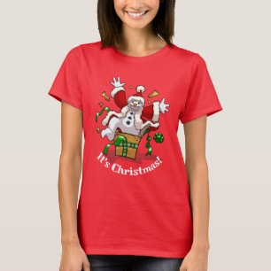 Lustiger Schneemann, es ist Weihnachten! Große Übe T-Shirt