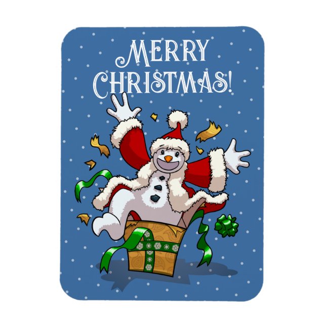 Lustiger Schneemann Frohe Weihnachten Überraschung Magnet (Vertikal)