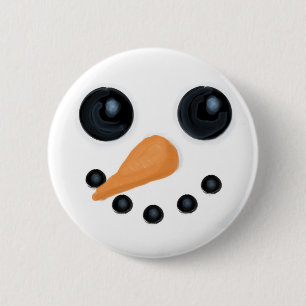 Lustiger Schneemann-Gesichts-Knopf Button