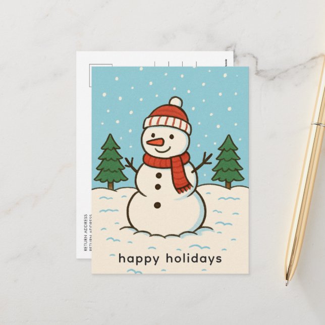 Lustiger Schneemann Süßes Weihnachten (Vorderseite/Rückseite Beispiel)