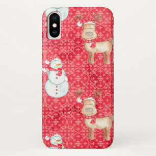 Lustiger Schneemann und Rentier Weihnachten iPhone Case-Mate iPhone Hülle