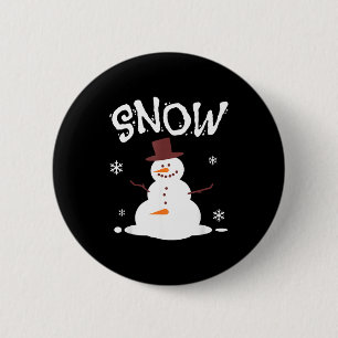 Lustiger Schneemann und Schneefräse passendes Paar Button