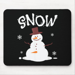 Lustiger Schneemann und Schneefräse passendes Paar Mousepad