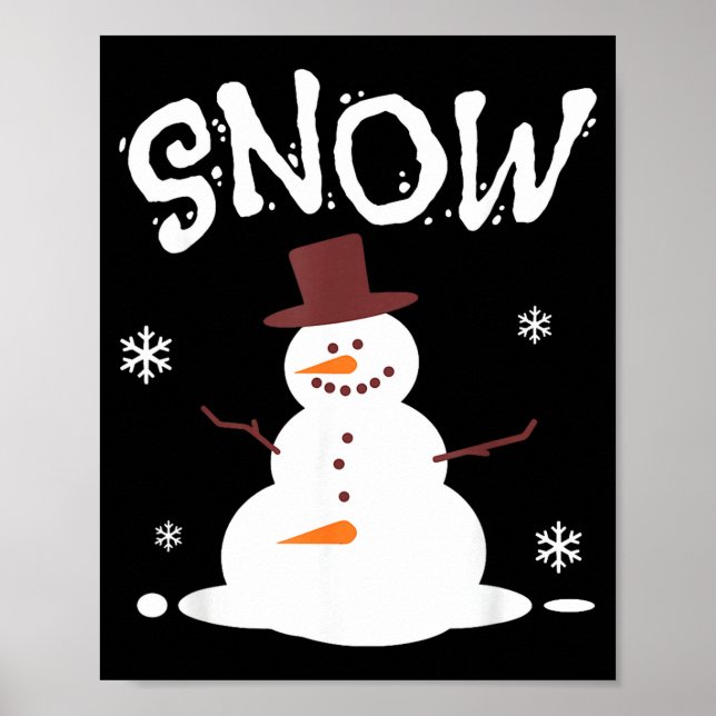 Lustiger Schneemann und Schneefräse passendes Paar Poster (Vorne)