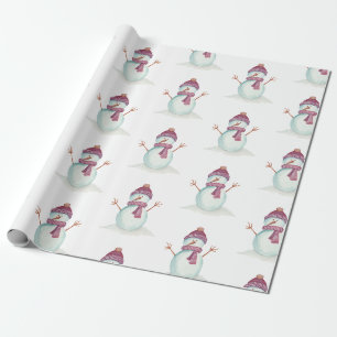 Lustiger Schneemann Weihnachten Geschenkpapier