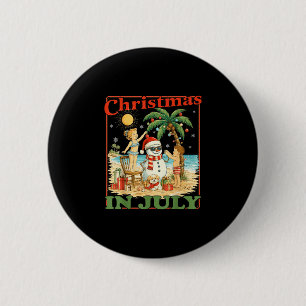 Lustiger Schneemann Weihnachten im Juli Xmas Somme Button