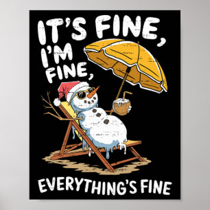 Lustiger Schneemann Weihnachten im Juli Xmas Somme Poster