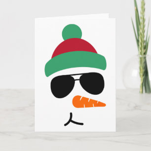 Lustiger Schneemann Weihnachten Sungles Karte