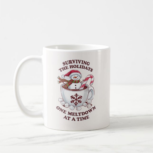 Lustiger Schneemann Weihnachtsferien  Kaffeetasse (Links)