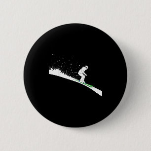 Lustiger Schneeski-Vater Winter Sport Skier Skifah Button