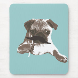 Lustiger Schnurrbart-Mops Mousepad