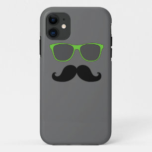 Lustiger Schnurrbart und grüne Sonnenbrille Case-Mate iPhone Hülle