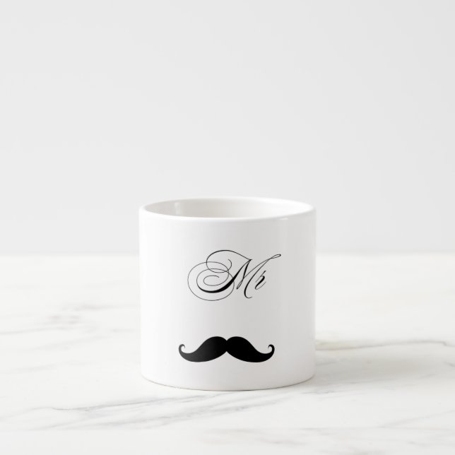 Lustiger Schnurrbart Valentins Mug Espressotasse (Vorderseite)