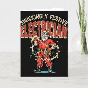 Lustiger schockierend festlicher Elektriker Vintag Karte