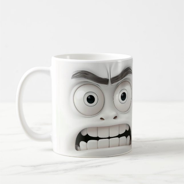 Lustiger Schockiert Gesicht Becher | Überraschter  Kaffeetasse (Links)