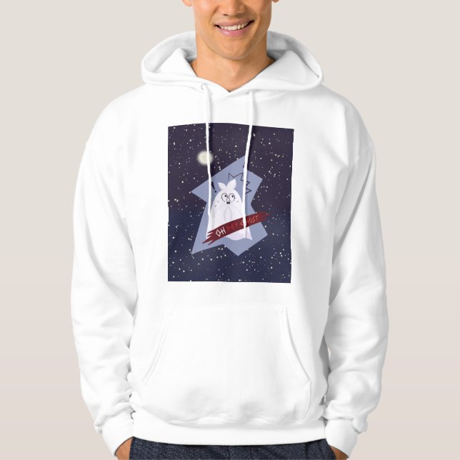Lustiger schockierter Geist Cartoon Pullover Hoodi (Vorderseite)