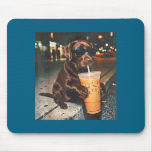 Lustiger Schokoladen-Labrador, der Kaffee-Liebhabe Mousepad