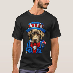 Lustiger Schokoladen-Labrador-Hund 4. Juli Labrado T-Shirt