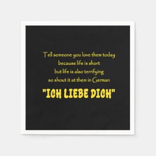 Lustiger Schrei deine Liebe auf Deutsch heraus Serviette