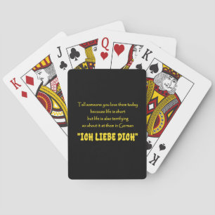 Lustiger Schrei deine Liebe auf Deutsch heraus Spielkarten