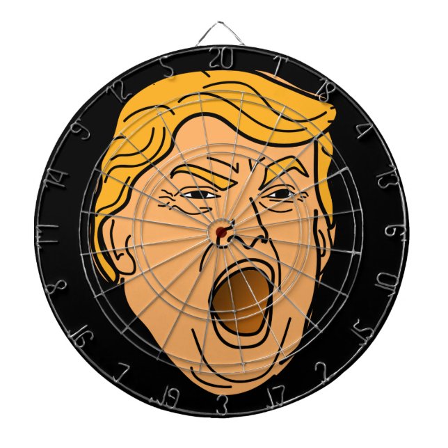 Lustiger schreiender verärgerter Donald Trump Dartscheibe (vorne)