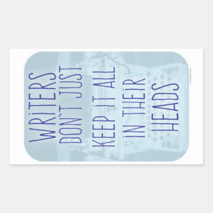 Lustiger Schriftsteller-Kopf-Slogan Rechteckiger Aufkleber