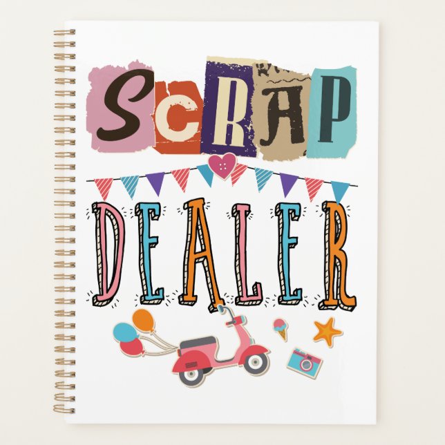Lustiger Schrotthändler Scrapbooking Planer (Vorderseite)