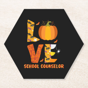 Lustiger Schulberater liebt Halloween Untersetzer
