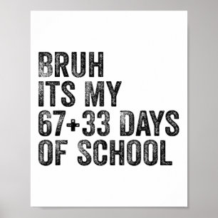 Lustiger Schulcountdown Schüler Lehrer Klassenzimm Poster