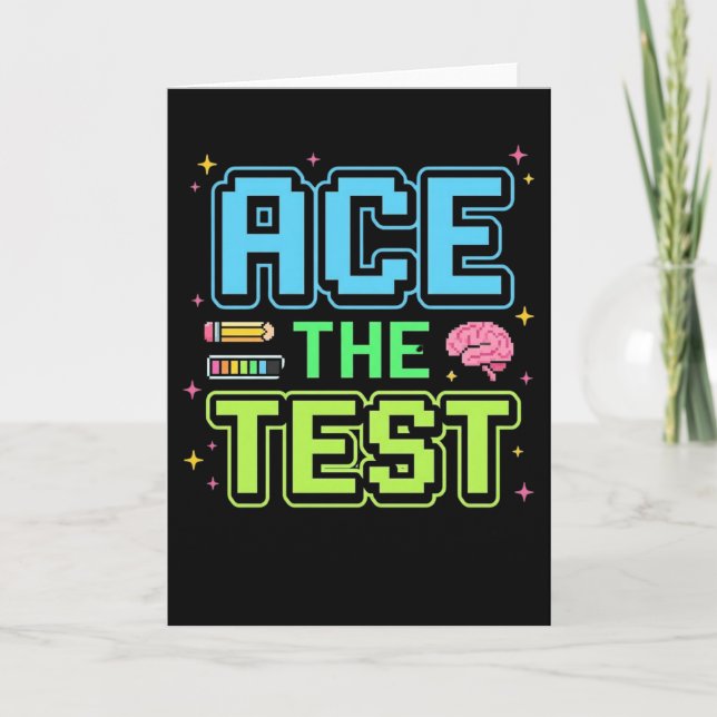 Lustiger Schüler-Test-Bestehe den Test Level Up Te Karte (Vorderseite)