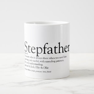 Lustiger Schwarz-Weiß-Bester-Stiefvater-Stiefvater Jumbo-Tasse