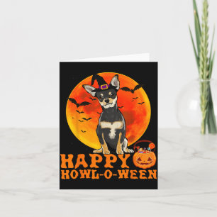 Lustiger schwarzer Chihuahua-Hund Halloween Glückl Karte