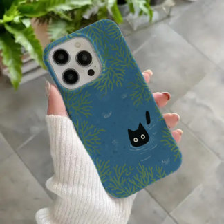 Lustiger schwarzer Katzen-Handyhülle iPhone 16 Hülle