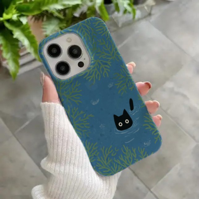 Lustiger schwarzer Katzen-Handyhülle iPhone 16 Hülle (Von Creator hochgeladen)