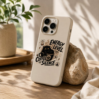 Lustiger schwarzer Katzenkaffee iPhone 15 Pro Max Hülle