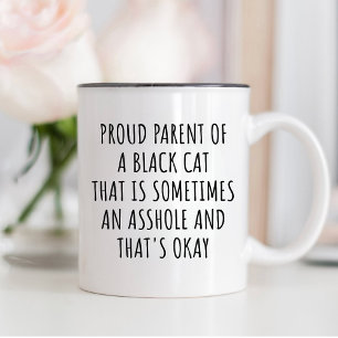 Lustiger schwarzer Katzenliebhaber Spruch Geschenk Zweifarbige Tasse
