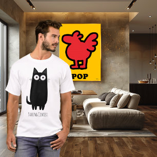 Lustiger schwarzer Katzestarrewettkampf   Süße Kat T-Shirt