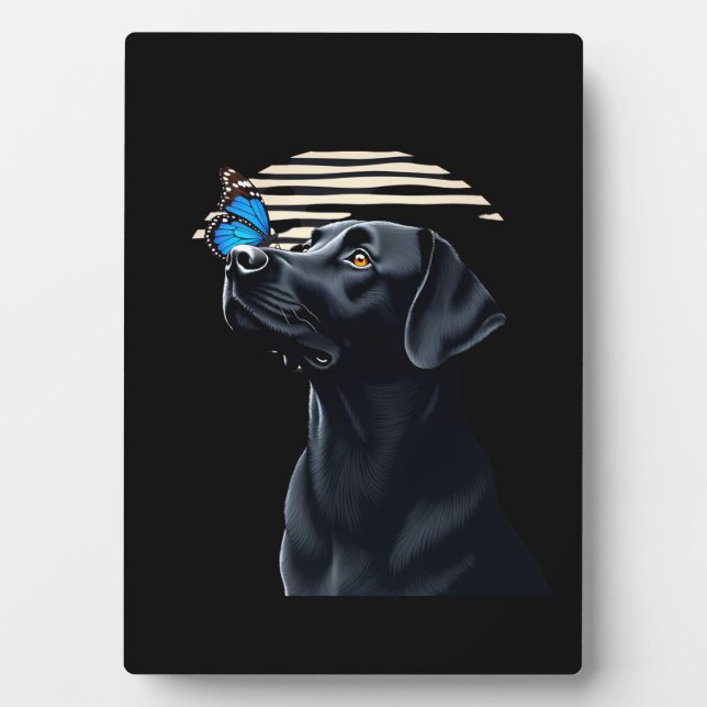 Lustiger schwarzer Labrador Retriever Lab Hund Bes Fotoplatte (Vorderseite)