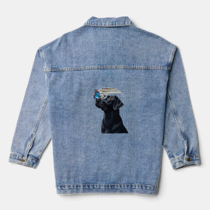 Lustiger schwarzer Labrador Retriever Lab Hund Bes Jeansjacke