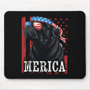 Lustiger schwarzer Pug 4. Juli Hundemama Hund Papa Mousepad
