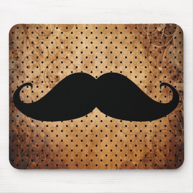 Lustiger schwarzer Schnurrbart Mousepad (Vorne)