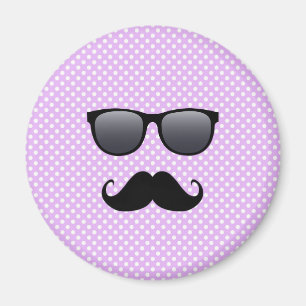 Lustiger schwarzer Schnurrbart und Brille Magnet