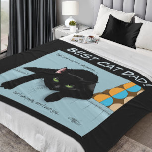 Lustiger Schwarzer Süßer Bester Katzenpapa Vaterta Fleecedecke